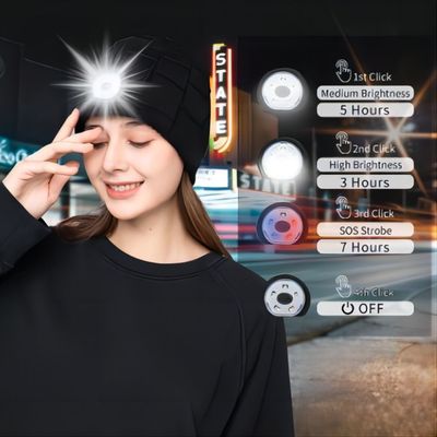 Patinage augmentant le chien de camping marchant le playback de musique de lampe-torche de chapeau de Bluetooth LED