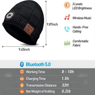 Patinage augmentant le chien de camping marchant le playback de musique de lampe-torche de chapeau de Bluetooth LED