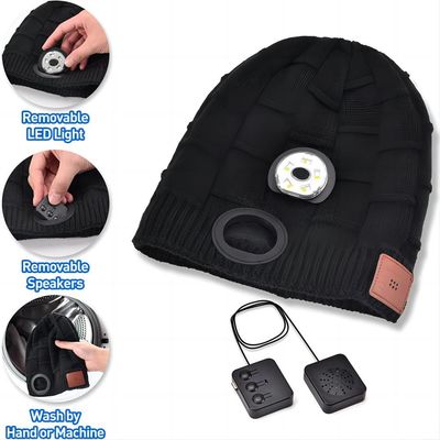 Nuit de marche de nuit pulsant le playback de musique de lampe de Bluetooth Beanie Hat LED