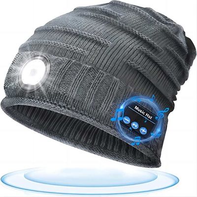 Chapeau rechargeable unisexe de phare d'USB 4 LED de chapeau de musique de lampe-torche de LED pour pulser