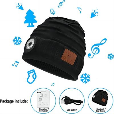Phare de Bluetooth Beanie Hat With LED de batterie rechargeable pour le recyclage faisant du vélo de hausse s'élevant