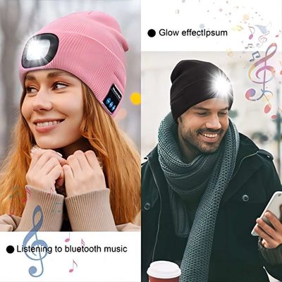 Chapeau de 4 de LED de phare écouteurs de Bluetooth avec les cadeaux d'anniversaire sans fil d'écouteurs