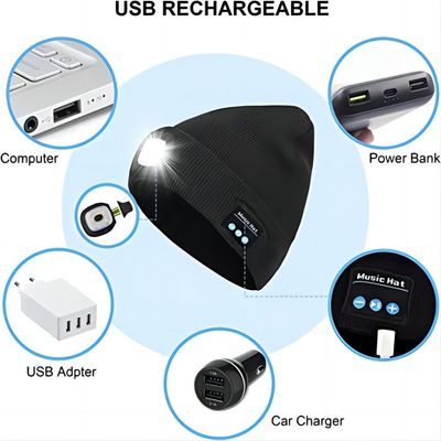 Chapeau de 4 de LED de phare écouteurs de Bluetooth avec les cadeaux d'anniversaire sans fil d'écouteurs