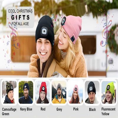Playback LED Beanie With Light Hands Free de musique réclamant la pêche de notation de coucher du soleil