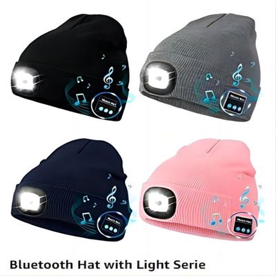 Playback LED Beanie With Light Hands Free de musique réclamant la pêche de notation de coucher du soleil