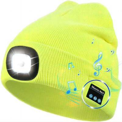 Chapeau d'écouteurs de Bluetooth de chapeau de musique de phare de LED pour Noël, anniversaires, hommes