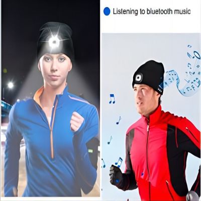 Chapeau unisexe de Bluetooth de lampe-torche avec le chapeau sans fil léger de musique d'écouteurs