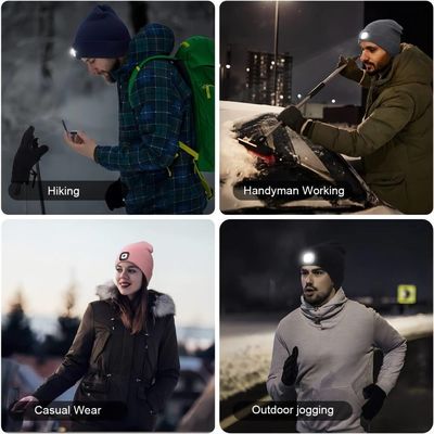 Le chapeau de la calotte LED de Bluetooth libèrent vos mains à l'éclairage de lampe-torche de réponses de téléphone de musique