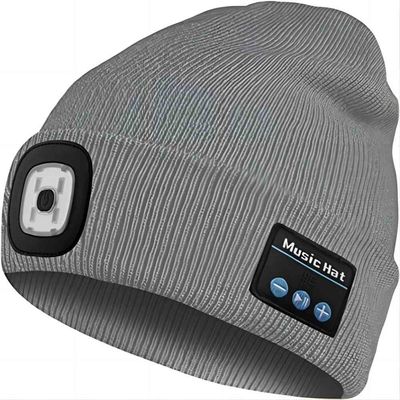 Le chapeau de la calotte LED de Bluetooth libèrent vos mains à l'éclairage de lampe-torche de réponses de téléphone de musique