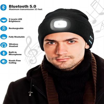 Réponses de téléphone de musique de chapeau d'écouteurs de Bluetooth de lampe-torche pour le fonctionnement de nuit