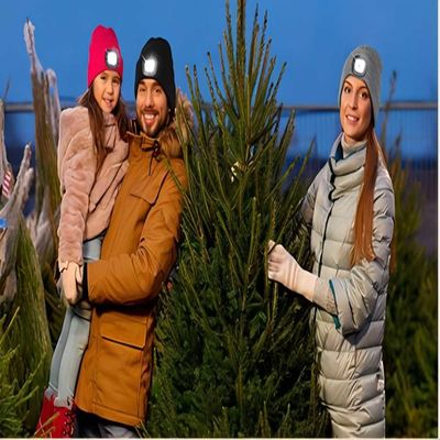 Bluetooth détachable LED Beanie Hat With Front Light pour la pêche de nuit