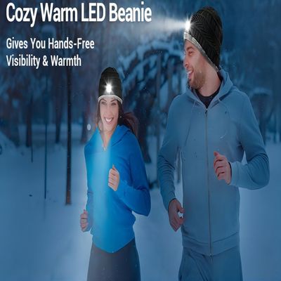 Nuit d'hiver fonctionnant le chapeau sans fil d'écouteurs de Bluetooth avec la lumière réglable de 3 LED