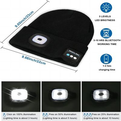 Chapeau de Bluetooth avec la lumière, les écouteurs sans fil et le phare en tant que grands cadeaux pour les hommes, femmes, Teenages