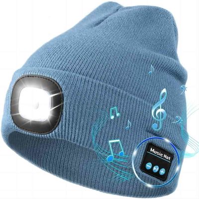 Chapeau sans fil d'écouteurs de Bluetooth d'écouteurs de sports en plein air avec la torche