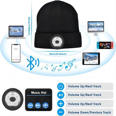 chapeau visuel d'écouteurs de 1080P HD Bluetooth avec la musique de vidéo de photos