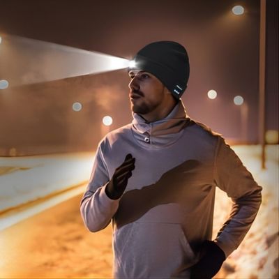 Chapeau visuel de enregistrement d'écouteurs de Bluetooth avec l'enregistrement de boucle de vision nocturne de Headflashlight