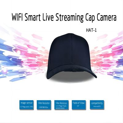 Chapeau de caméra caché par Wifi pour chasser, pêche, augmentant, fonctionnement, faisant un cycle, caméra de chapeau