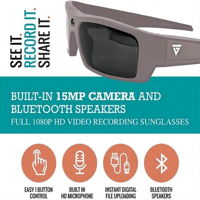 Lunettes de soleil visuelles de Bluetooth d'enregistrement vidéo